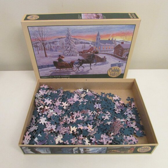 Vintage Cobble Hill Puzzle 1000 pieces, An Old-Fashioned Christmas - Picture 7 of 8